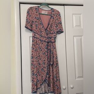 Gal Meets Glam Pink Floral Wrap Dress size 0